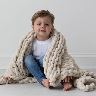 INFINITE CHUNKY KNIT BLANKET | MINKY | LITTLE - SANDKids BlanketBIG LOViE