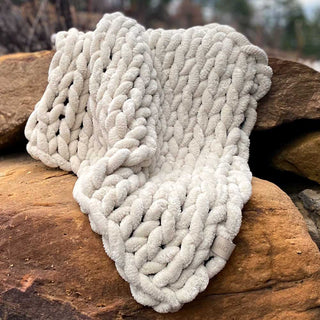 INFINITE CHUNKY KNIT BLANKET | MINKY | CUDDLE - SANDKids BlanketBIG LOViE