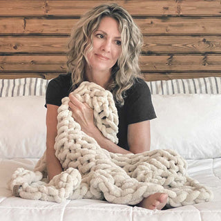 INFINITE CHUNKY KNIT BLANKET | MINKY | LITTLE - SANDKids BlanketBIG LOViE