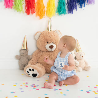 Baby Boy First Birthday Smocked Blue Birthday Bubble Boy Bubble Seven Lantern Lane Size: 12M