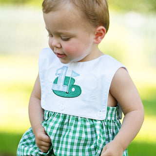 Baby Boy First Birthday Golf Hole-In-One Reversible Golf Bubble Baby One-Pieces Seven Lantern Lane Size: 12M