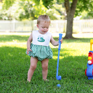 Baby Boy First Birthday Golf Hole-In-One Reversible Golf Bubble Baby One-Pieces Seven Lantern Lane Size: 12M