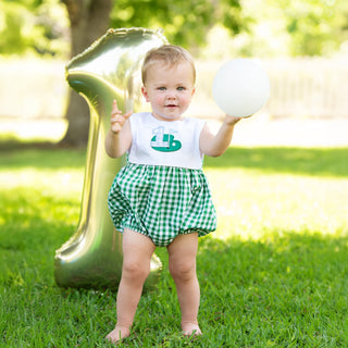 Baby Boy First Birthday Golf Hole-In-One Reversible Golf Bubble Baby One-Pieces Seven Lantern Lane Size: 12M