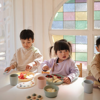 Silicone Feeding Spoons 2-Packsilicone tablewareMushieColor: Cambridge Blue/Shifting Sand