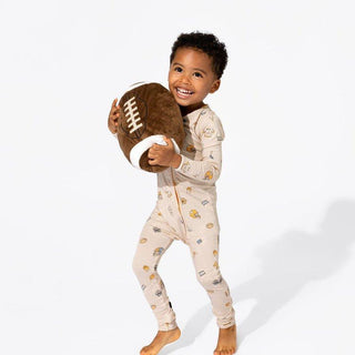 Bamboo Convertible Footie Romper - Football Baby & Toddler Sleepwear