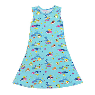 Bellabu Bear Girl's Sleeveless Dress - Baby Shark