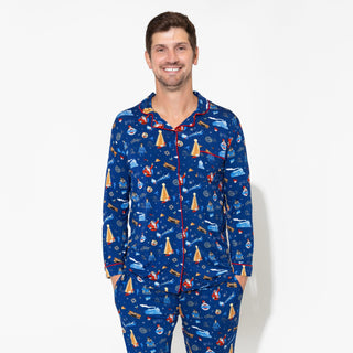 Men's Bamboo Long Sleeve Pajama Set - The Polar Express Bellabu Bear Size: S