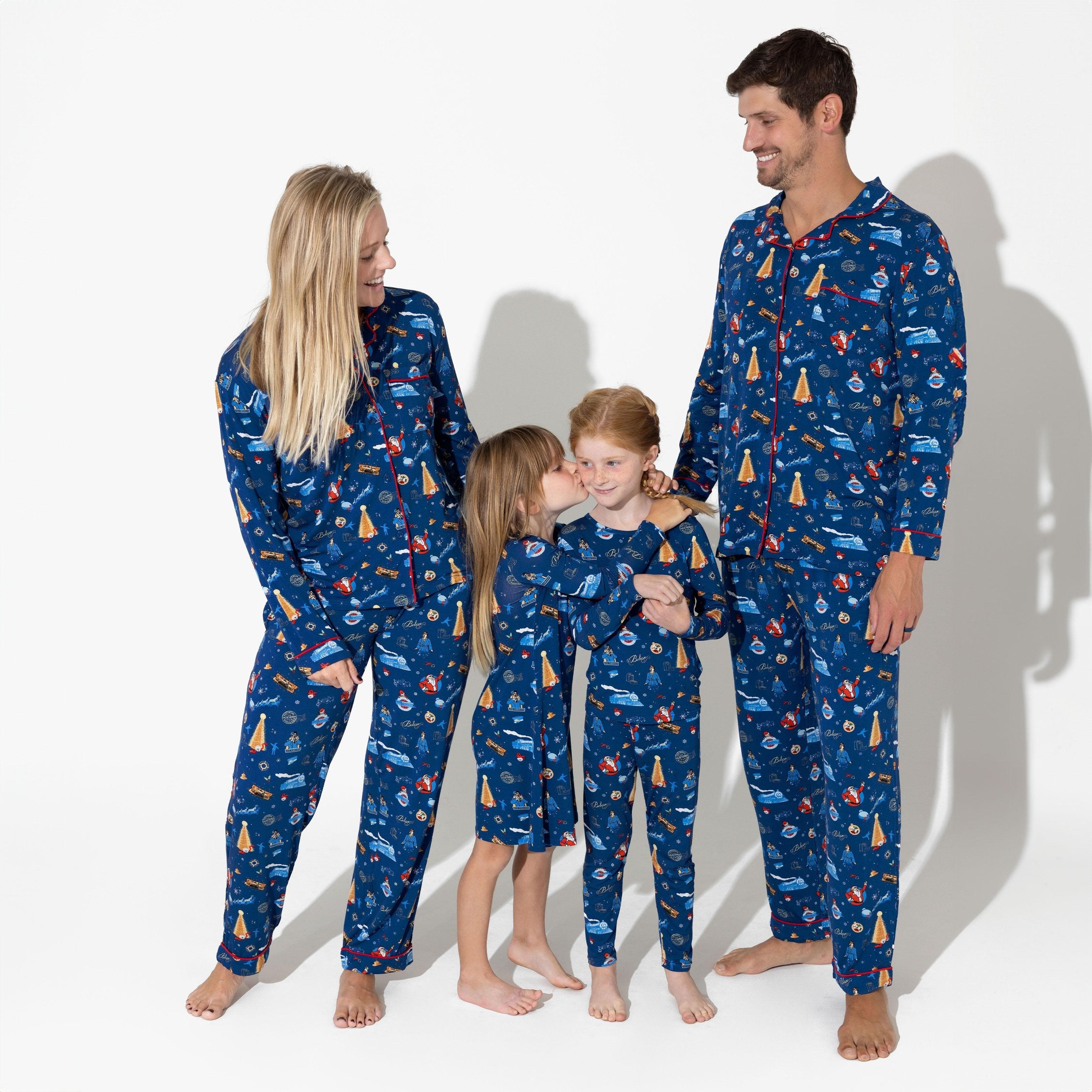EASWEET Women’s Bamboo Viscose Pajama Set – Long Sleeve Christmas PJs With Plaid Pants – Family Matching Sleepwear
