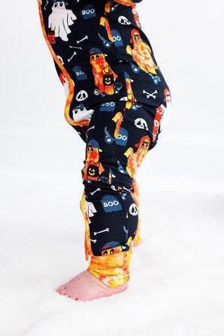 Bamboo Convertible Footie Romper - Austin (Ghosts) Birdie Bean Size: 0-3 Months