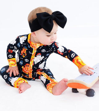 Bamboo Convertible Footie Romper - Austin (Ghosts) Birdie Bean Size: 0-3 Months