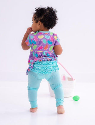 Girl's Bamboo Short Sleeve Peplum Top and Pants Outfit Set - Julie (Jellybeans) Baby & Toddler Outfits