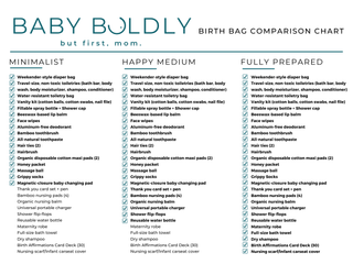 Pre-packed Hospital Birth Bag: "Fully Prepared"Birth BagsBaby BoldlyColor: Classic BlackShower Sandal Size: S(5-6)