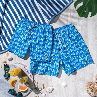 Shorts - Blue & Ice Green Turtlesclassic swim shortsTom & TeddySize: 1-2