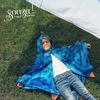 Blue Dragon Costume Cape for Kids - Carnival & Festive Use - 4-7 yrs Dress up Boys, Animals Speedy Monkey LLC