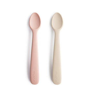 Silicone Feeding Spoons 2-Packsilicone tablewareMushieColor: Blush/Shifting Sand