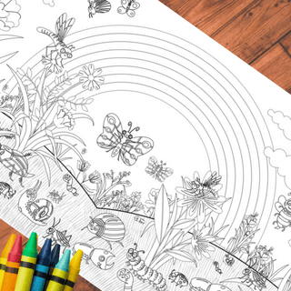 Bugs Coloring Tablecloth Party Supplies Creative Crayons Workshop Style: Personalized Bug Birthday