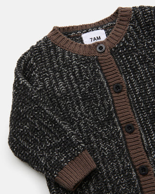 Long Sleeve Jumpsuit - Chunky comfywear 7AMEnfant Color: Oat Heather Grey Size: 0-3M