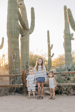 Mebie Baby Sage Stripe Knit Bubble Romper | Baby Riddle