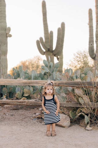 Mebie Baby Navy Stripe Knit Tank Dress | Baby Riddle