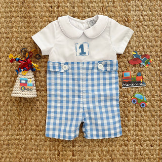 Collared First Birthday Jon Jon Jon Jon Seven Lantern Lane Size: 12M