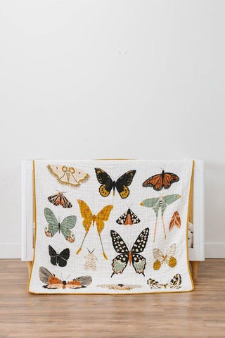Girl's Quilt Blanket - Butterfly Collector Quilts Swaddling & Receiving Blankets