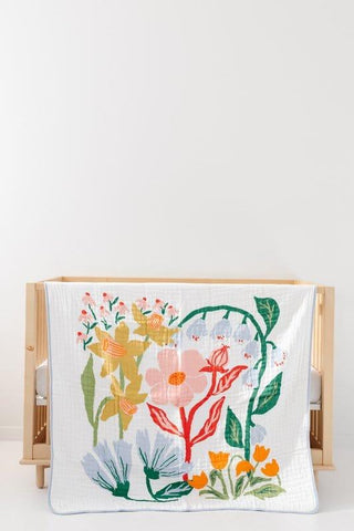 Girl's Quilt Blanket - Cottage Garden Quilts Swaddling & Receiving Blankets