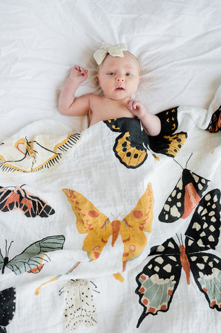 Clementine Kids Girl's Swaddle Blanket - Butterfly Collector
