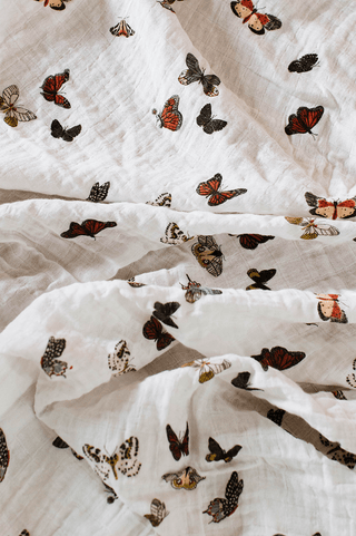 Clementine Kids Girl's Swaddle Blanket - Butterfly Migration