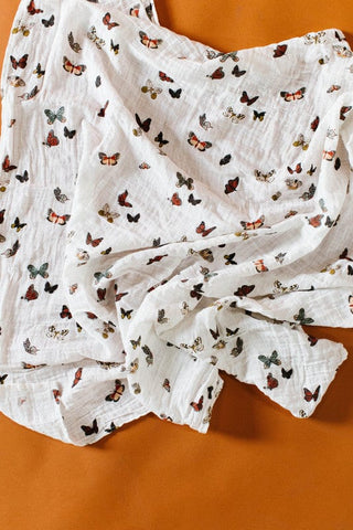 Girl's Swaddle Blanket - Butterfly Migration Swaddles Swaddling Blankets