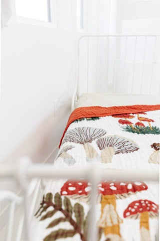 Large Throw Blanket - Mushroom Quilts Swaddling & Receiving Blankets