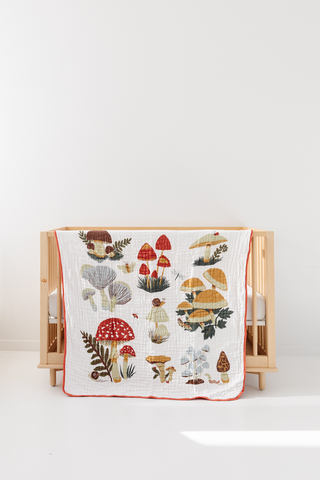 Clementine Kids Quilt Blanket - Mushroom