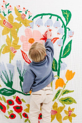 Throw Blanket - Cottage Garden Swaddling & Receiving Blankets Quilts Clementine Kids