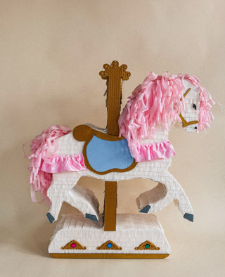 🎠 Horse Carousel Piñata – Handmade Fairground Centerpiece for Birthdays & Whimsical Celebrations Piñata mamaspinatas