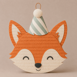 🦊 Party Fox Piñata – Handmade Woodland Party Decoration for Birthdays, Forest-Themed & Autumn Celebrations Piñata mamaspinatas
