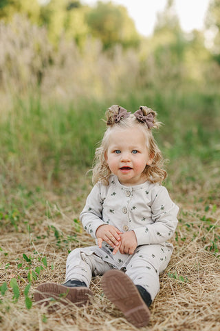 Floral Long Sleeve Button RomperMebie BabySize: 0-3