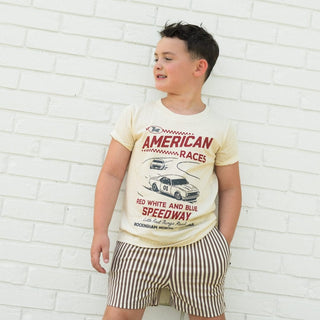 The All American Races Tee - CreamT-ShirtLITTLE RAD THINGSSize: 12/18M