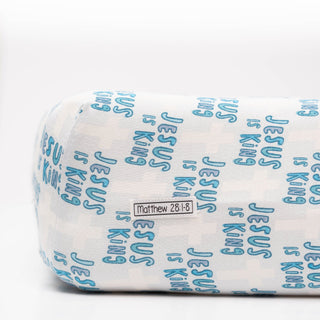 Jesus Is King Blue Bedsheet BambooBedsheetHoly PalsSize: Crib