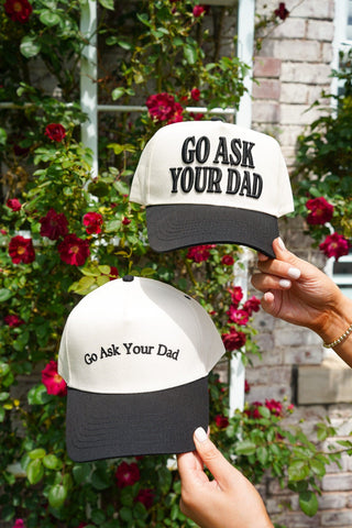 Go Ask Your Dad. Vintage Trucker Hat Hat KenzKustomz Color: Black - Classic
