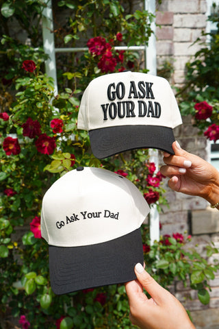 Go Ask Your Dad. Vintage Trucker Hat Hat KenzKustomz Color: Black - Classic