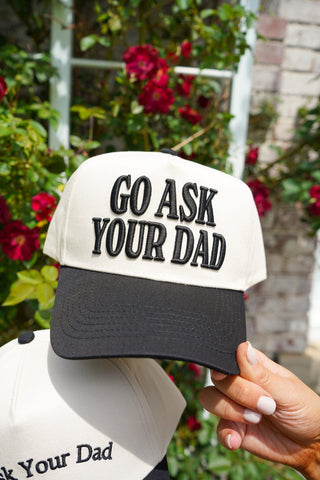 Go Ask Your Dad. Vintage Trucker Hat Hat KenzKustomz Color: Black - Classic