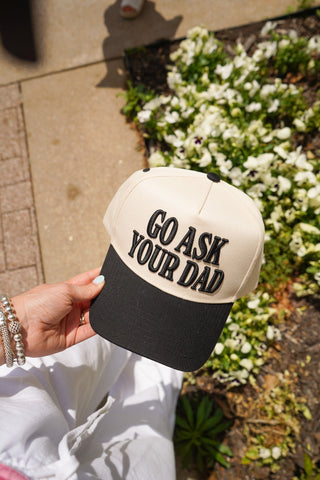 Go Ask Your Dad. Vintage Trucker Hat Hat KenzKustomz Color: Black - Classic