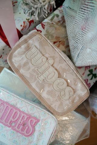 Wipes Pouch - Clear Coat Bag Travel Bag KenzKustomz Color: Pink