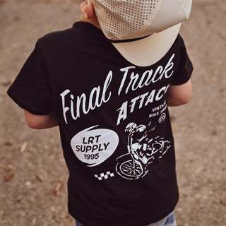 Final Track Attack Tee - BlackT-ShirtLITTLE RAD THINGSSize: 12/18M
