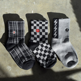 3-Pack "Check The Volts" Socks LITTLE RAD THINGS Size: Small Toddler (1-3T)