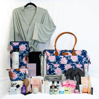 Pre-packed Hospital Birth Bag: "Fully Prepared"Birth BagsBaby BoldlyColor: Classic BlackShower Sandal Size: S(5-6)