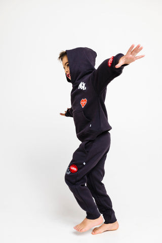 No Greater Love Vintage Washed Black Cotton Fleece Jogger Jogger Holy Pals Size: 02