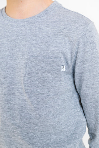 Heather Gray Prayer Cotton Pocket Long Sleeve T-Shirt T-Shirt Holy Pals Size: 02