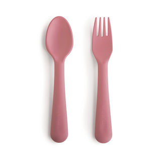 Dinnerware Fork and Spoon Set Dinnerware Mushie Color: Dusty Rose