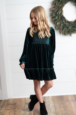 Dark Green Velvet Dress Dresses Oopsie Daisy Size: 2