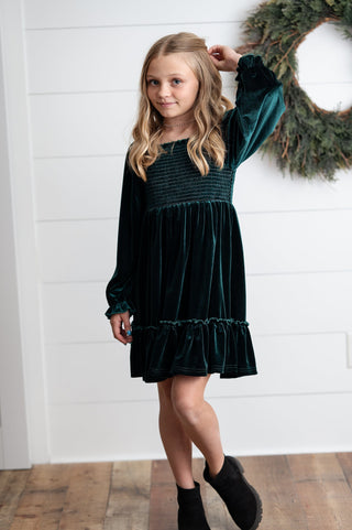Dark Green Velvet Dress Dresses Oopsie Daisy Size: 2